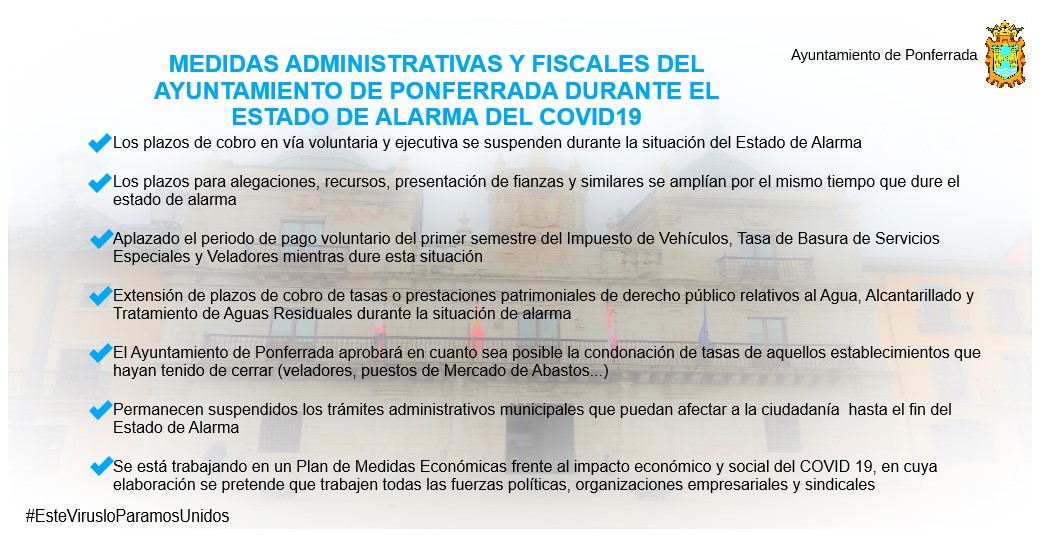 Ponferrada condonará las tasas a comercios y negocios que hayan tenido que cerrar durante la Alerta Sanitaria 2