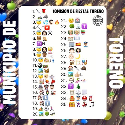 La Comisión de Fiestas de Toreno propone un reto a los vecinos, basado en emojis que representan fiestas, servicios y poblaciones del municipio 2